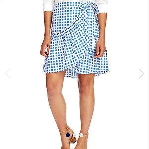 Vineyard Vines painterly grid ruffled skirt